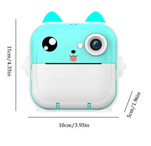 Aparat foto digital cu imprimare termica pentru copii, focalizare automata, display color de 2,4 inch 1080P Full HD SuperUtil.ro
