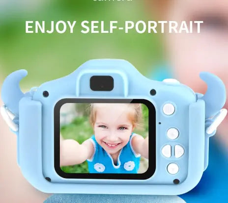 Camera foto digitala pentru copii, functie foto/video, 12MP, 5 Jocuri Incluse, Slot Card MicroSD Max. 32GB ALBASTRU SuperUtil.ro