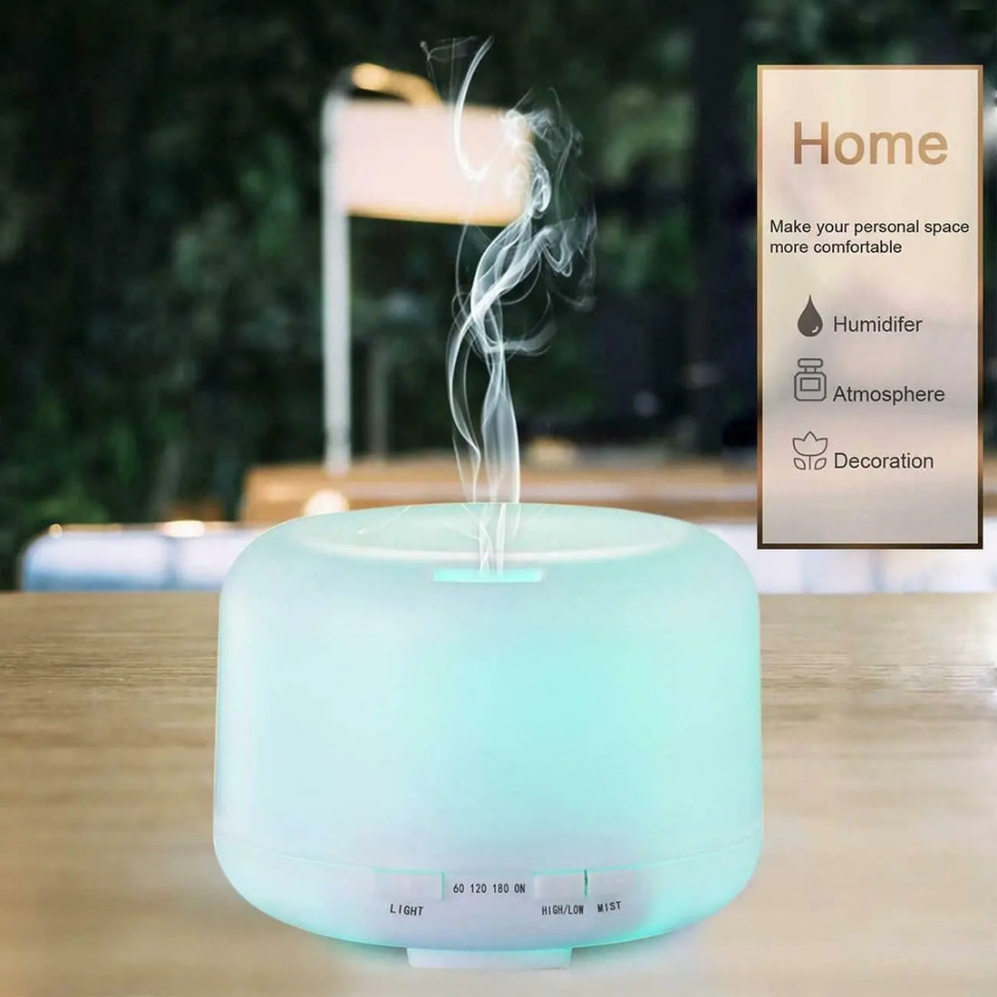 Difuzor Aromaterapie Nature cu Umidificator Ultrasonic, Lumină LED Multicoloră și Capacitate 300ml SuperUtil.ro