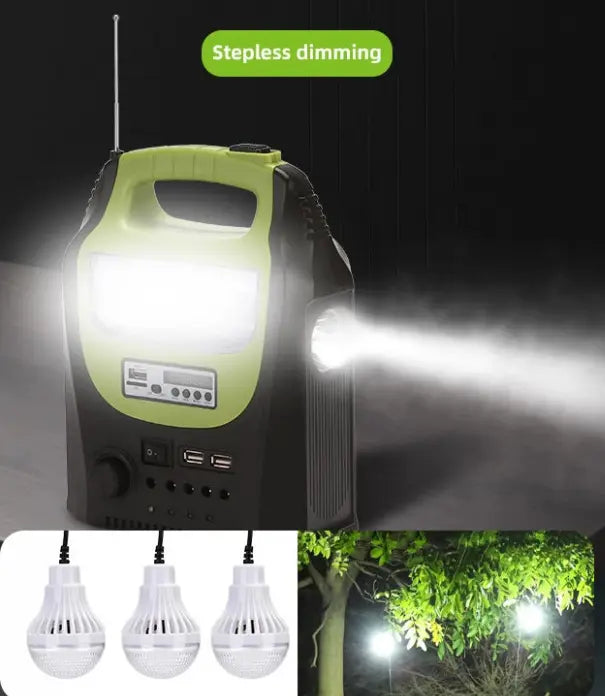 Kit solar portabil GD-8071 Plus, USB, 3 becuri, lanterna LED SuperUtil.ro