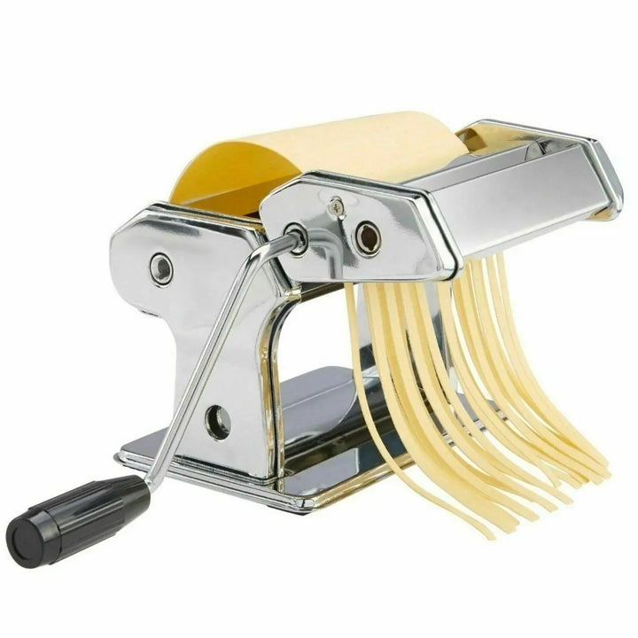 Masina pentru taitei si spaghete, 9 dimensiuni de taiere, Otel inoxidabil, Accesoriu fixare de masa SuperUtil.ro