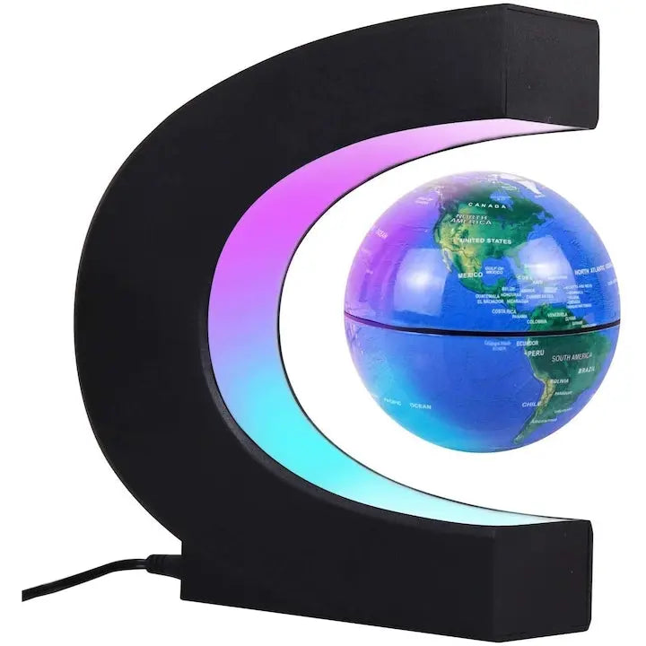 Glob pamantesc plutitor care leviteaza cu suport luminat colorat SuperUtil.ro