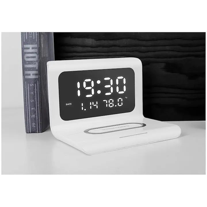 Ceas Digital LED cu incarcare wireless rapida Dalbi SuperUtil.ro