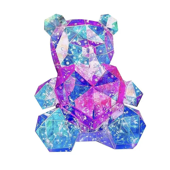 Urs holografic cu LED și iluminare USB – Cadou memorabil de 45 cm SuperUtil.ro