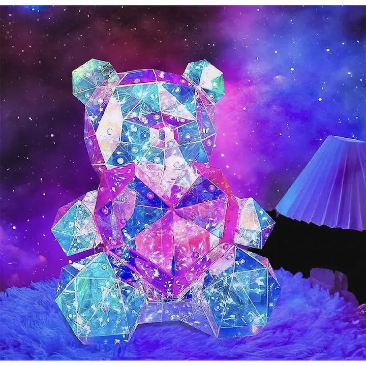 Urs holografic cu LED și iluminare USB – Cadou memorabil de 45 cm SuperUtil.ro