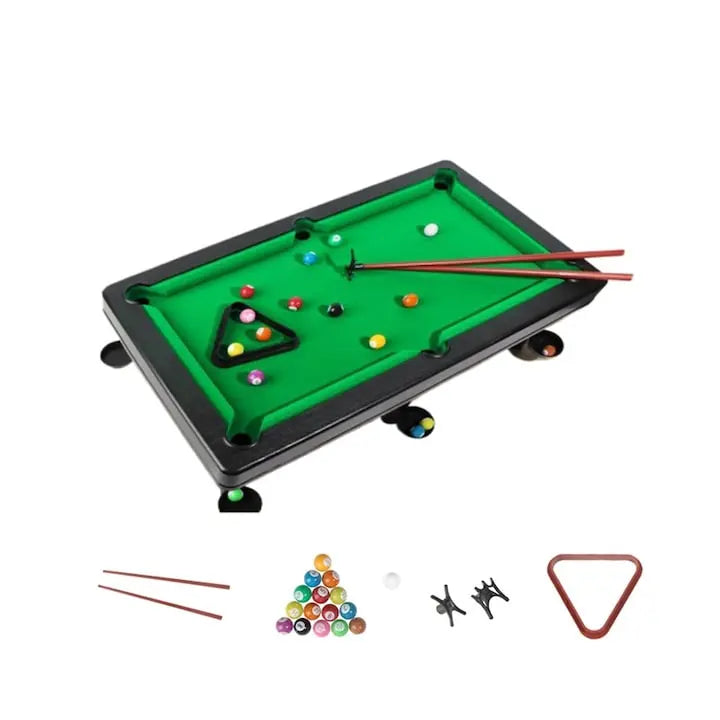 Set Mini Biliard, MAOYONG, 15 mingi colorate, 2 tavi, pentru birou si acasa SuperUtil.ro