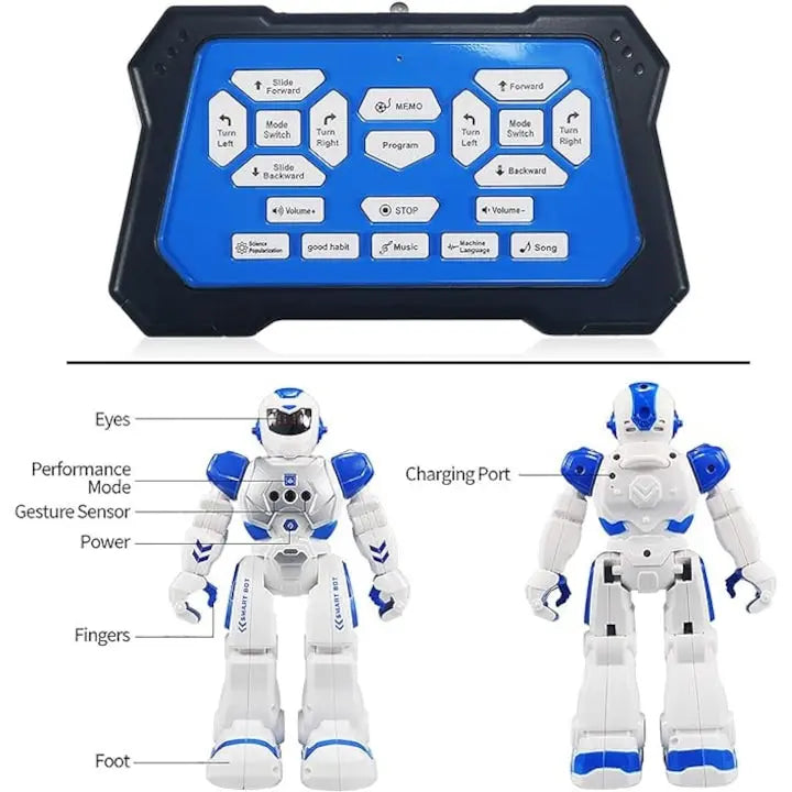 Robot inteligent interactiv cu telecomanda, Danseaza, Merge, Lumini Led, Sunete SuperUtil.ro