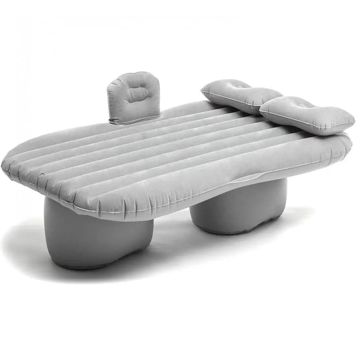Saltea gonflabila auto, pentru masina, PVC, include pompa electrica, 2 perne gonflabile, 2 suporturi de fixare, kit reparatie, gri, 70 x 135 cm SuperUtil.ro