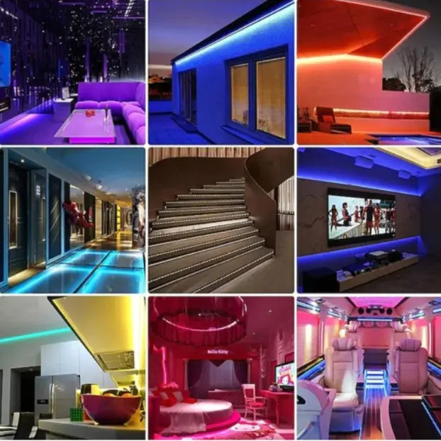 Kit banda led RGB 10 metri, wi-fi ,exterior ip65/interior, control din telecomanda, lumina multicolora, bluetooth SuperUtil.ro